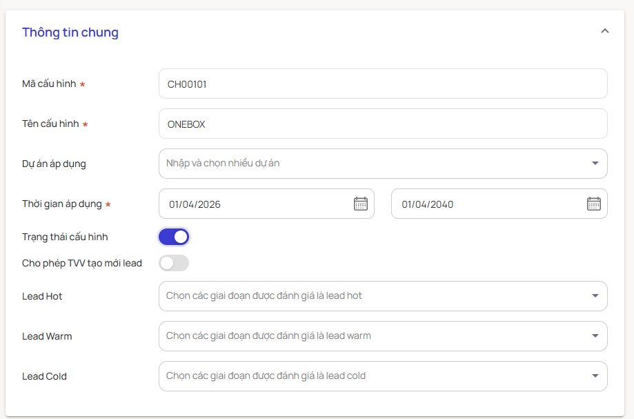 Thông tin chung của Workflow