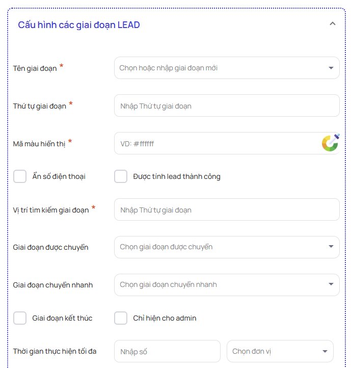 Cấu hình một giai đoạn lead
