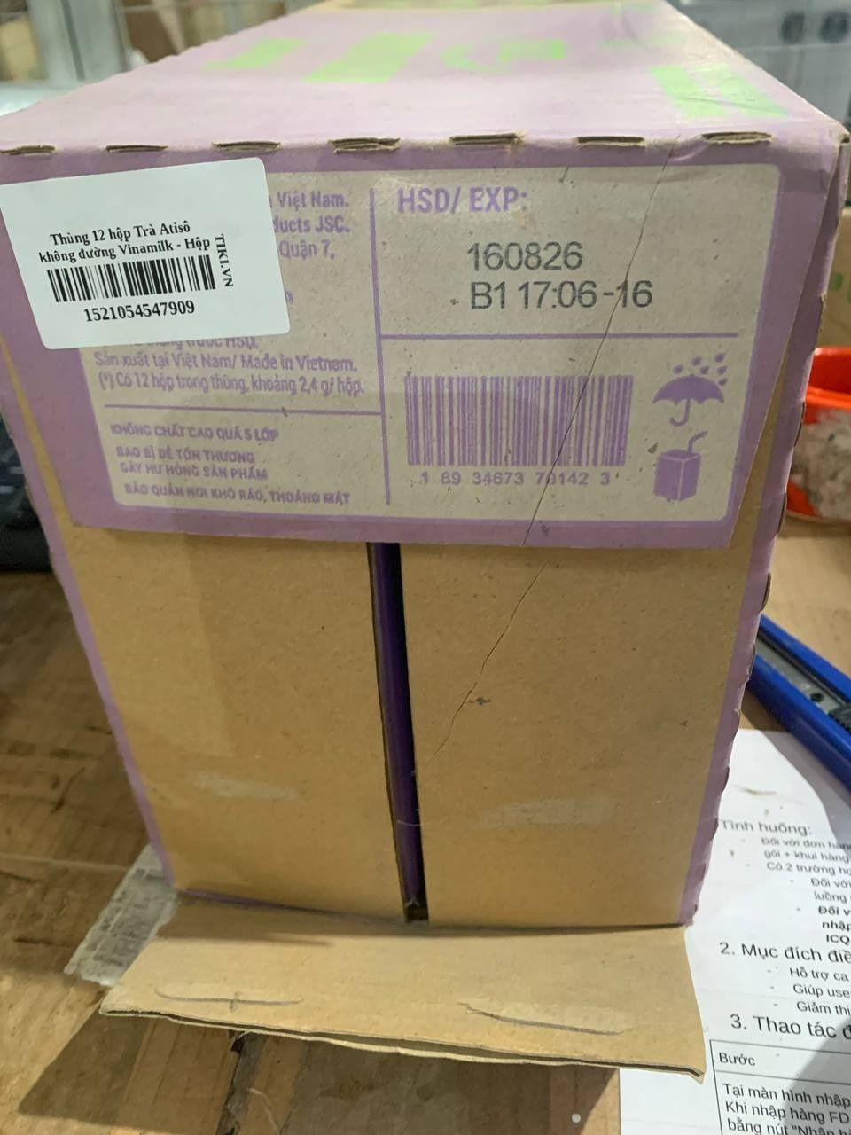 Thùng 12 hộp Trà Atisô không đường Vinamilk - Hộp giấy 1L