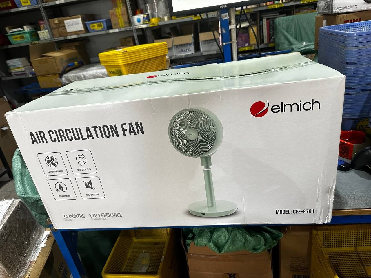 Quạt tuần hoàn không khí Elmich CFE-8791, làm mát diện rộng và làm mới không khí tới 20 lần/giờ, quạt tạo luồng gió tuần hoàn và điều hòa không khí trong phòng  - Hàng chính hãng
