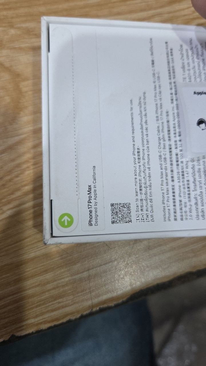 Apple iPhone 17 Pro Max - Xanh đậm - 1TB