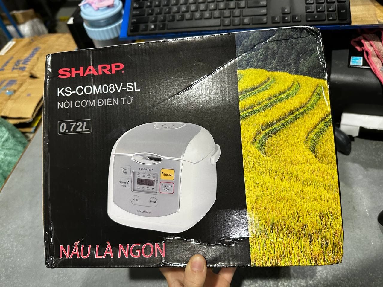 Nồi Cơm Điện Tử Sharp KS-COM08V-SL (0.72 Lít) – Hàng Chính Hãng