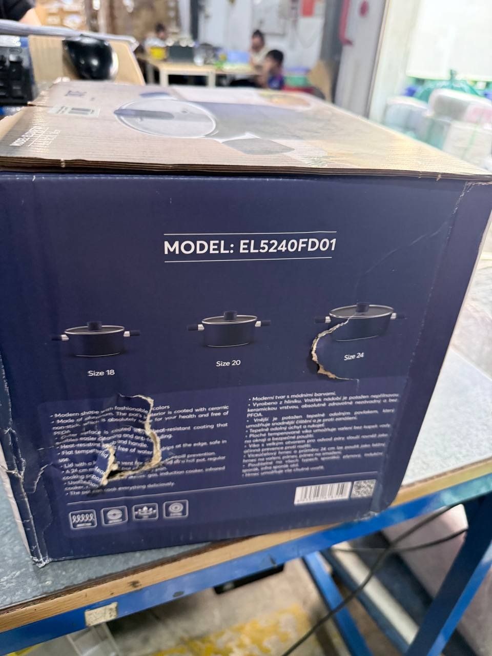 Bộ nồi chống dính Ceramic Elmich EL5240 Size 18,20,24cm - Xanh Navy