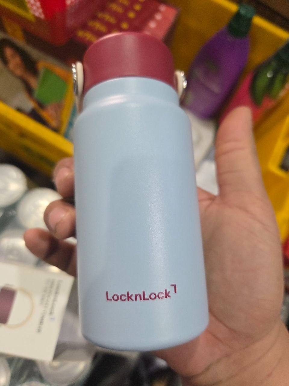 Bình giữ nhiệt bỏ túi LocknLock Mini pocket tumbler có quai xách LHC4439GRN - LHC4438BLU - LHC4437IVY