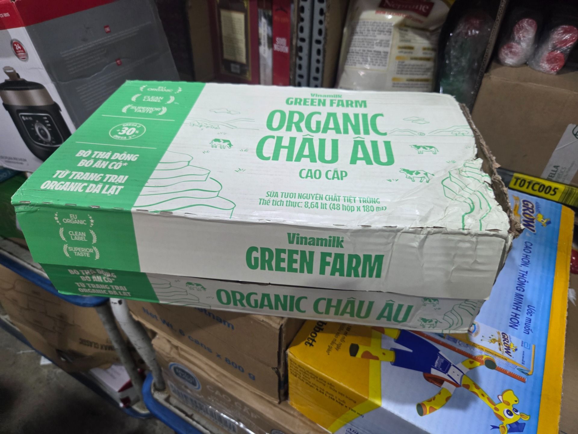 Thùng 48 hộp Sữa Tươi Tiệt Trùng Vinamilk Green Farm Organic 180ml