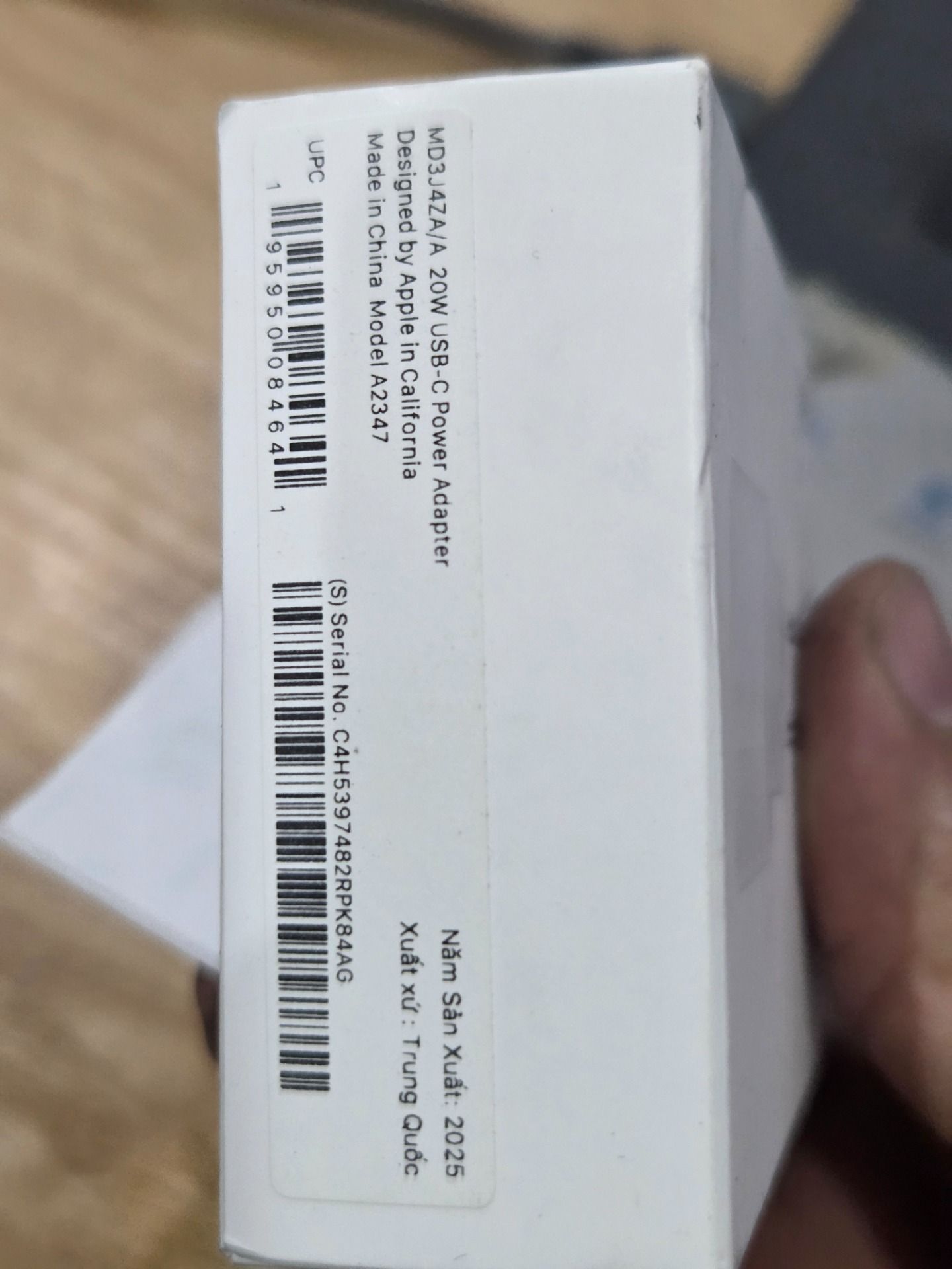 Adapter Sạc 1 Cổng USB Type-C 20W Apple - Trắng