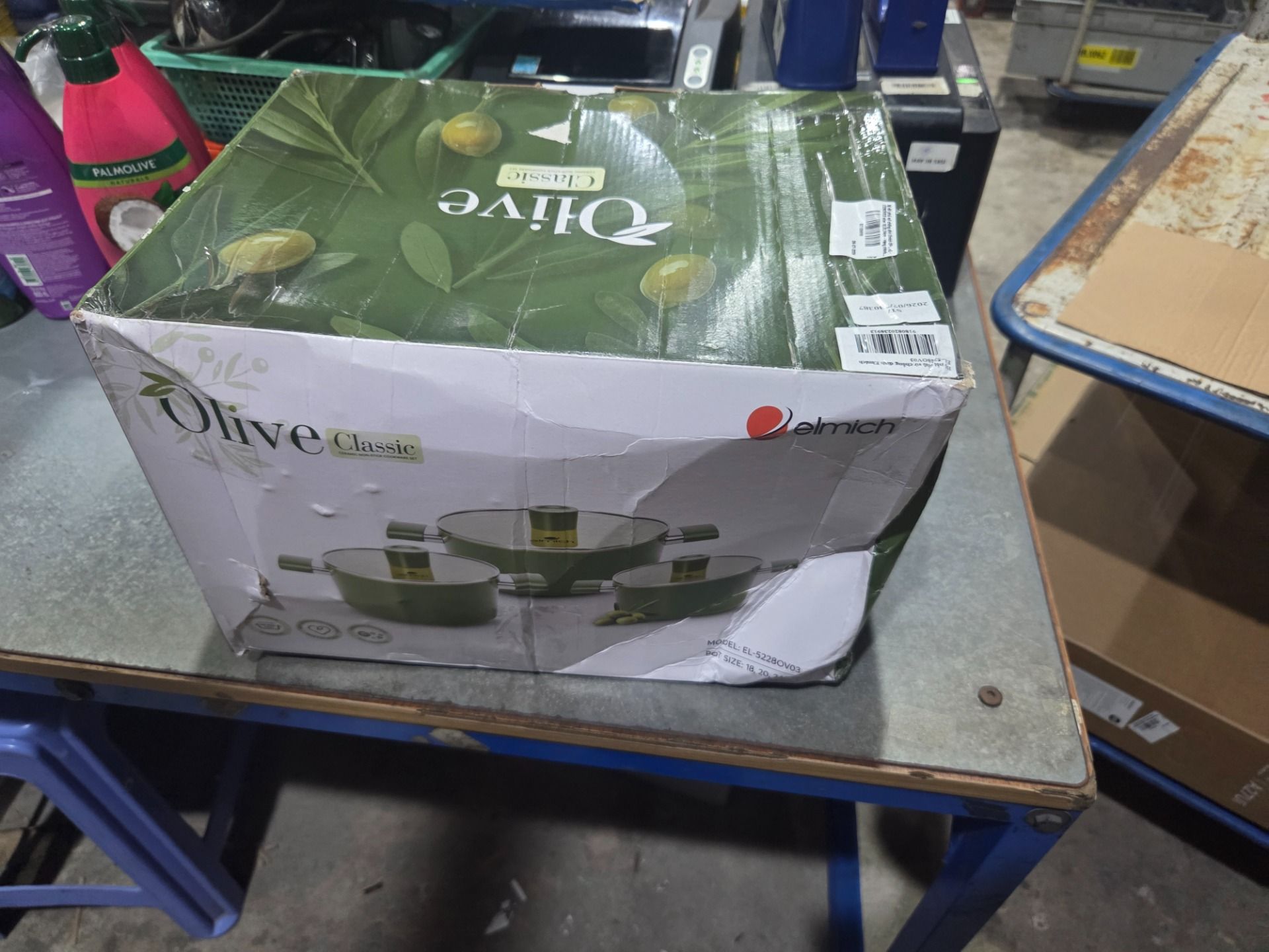 Bộ nồi phủ sứ chống dính Elmich Olive EL-5228OV03 size 18,20,24cm - Hàng chính hãng