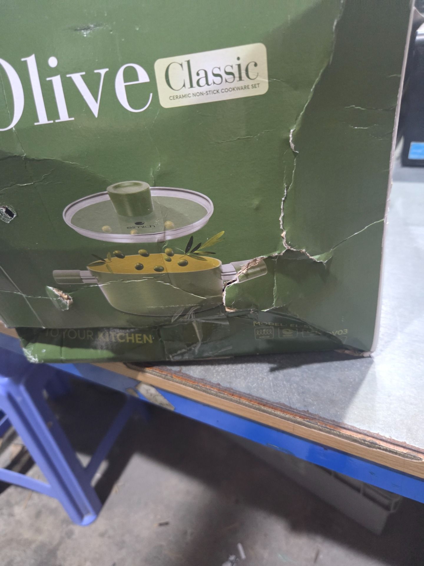 Bộ nồi phủ sứ chống dính Elmich Olive EL-5228OV03 size 18,20,24cm - Hàng chính hãng