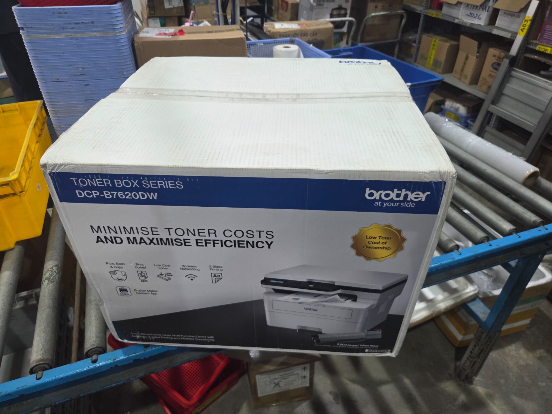 Máy in laser đen trắng Brother DCP-B7620DW (A4/A5/ In/ Copy/ Scan/ Đảo mặt/ USB/ LAN/ WIFI) - Hàng Chính Hãng