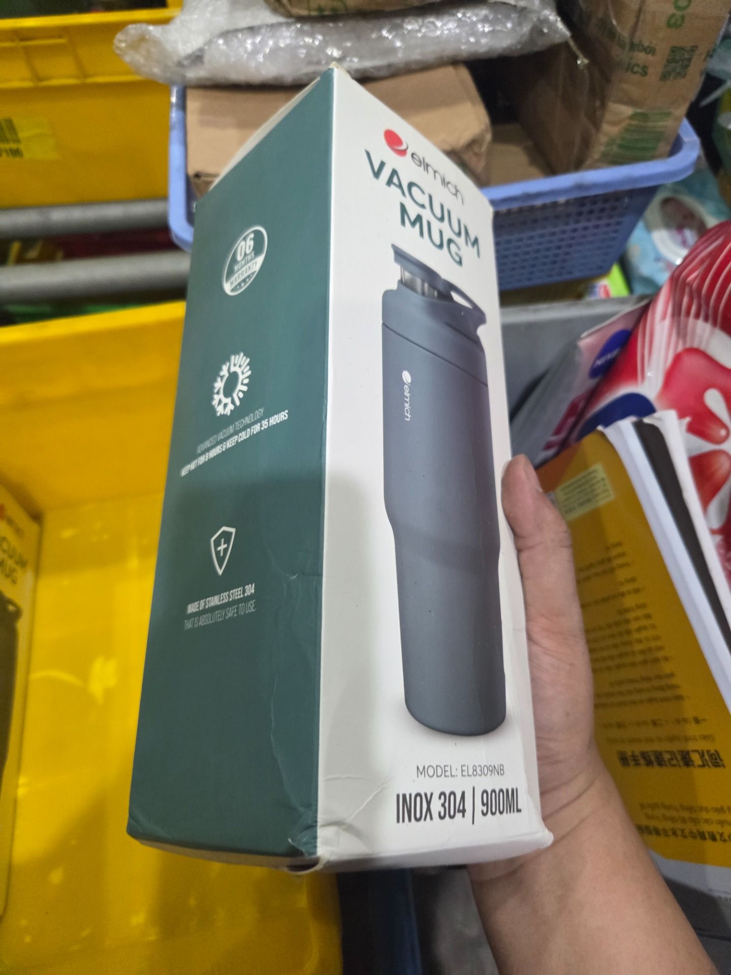 Cốc giữ nhiệt inox 304 Elmich EL8309 dung tích 900ml - Hàng Chính Hãng - Xanh Navy