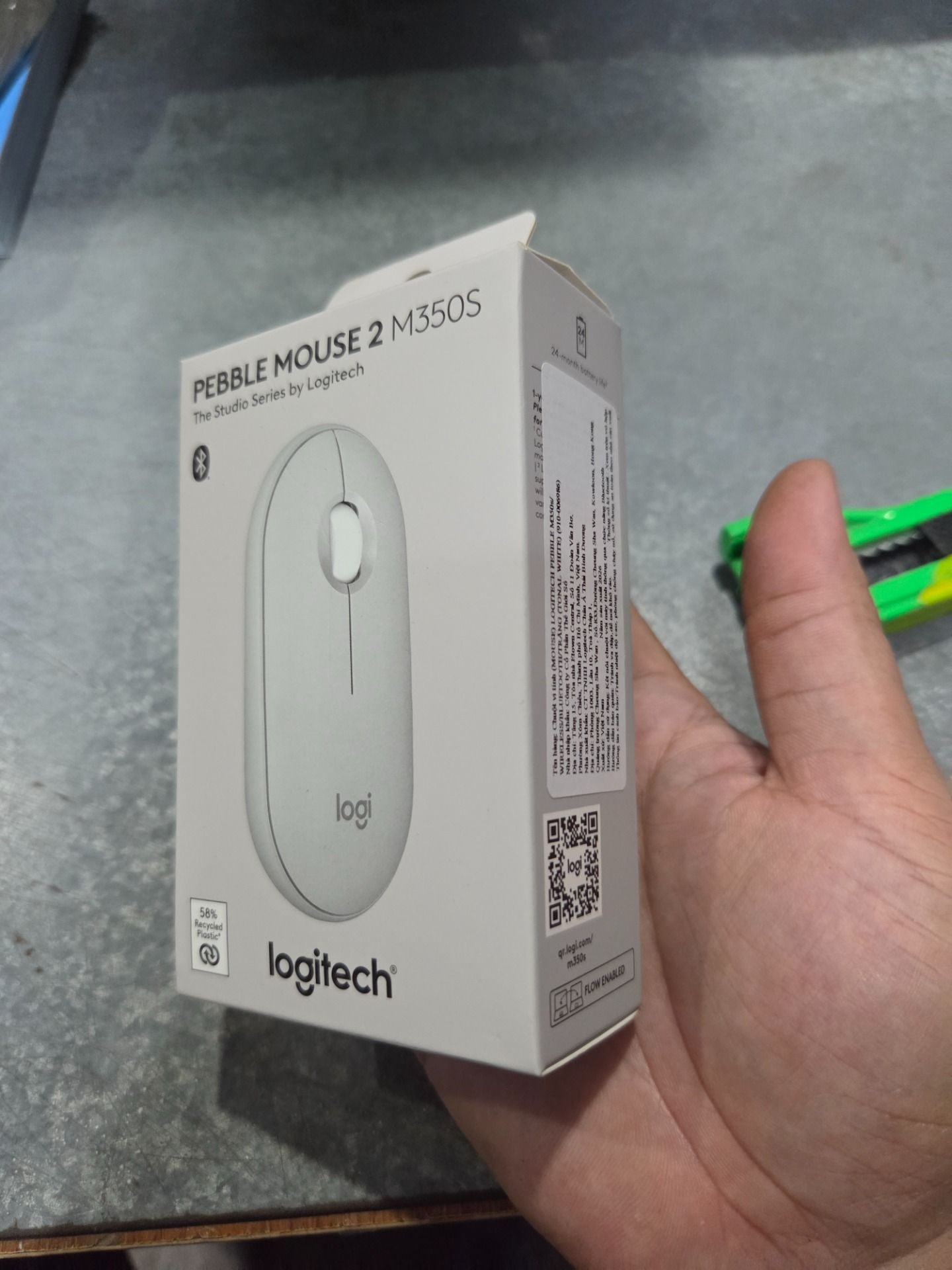 Chuột Bluetooth Logitech Pebble Mouse 2 M350s - Hàng chính hãng - Trắng (White)