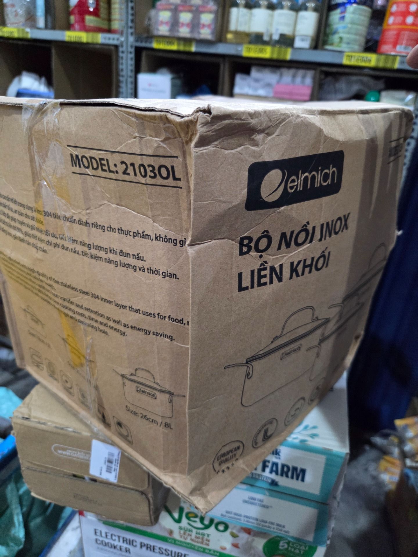 Bộ nồi inox 3 lớp đáy liền Elmich 2103OL size 18,20,26cm