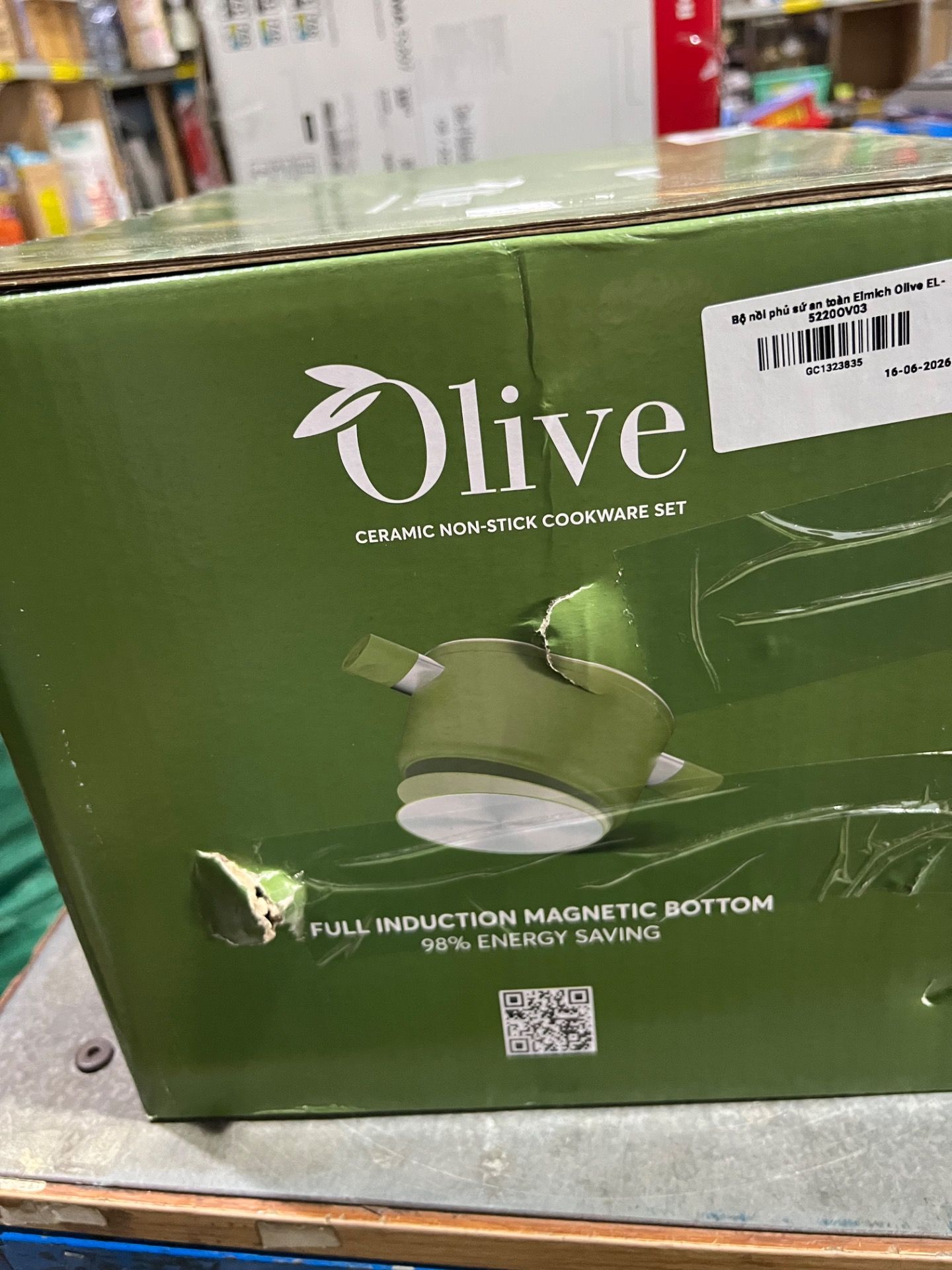 Bộ nồi phủ sứ an toàn Elmich Olive EL-5220OV03