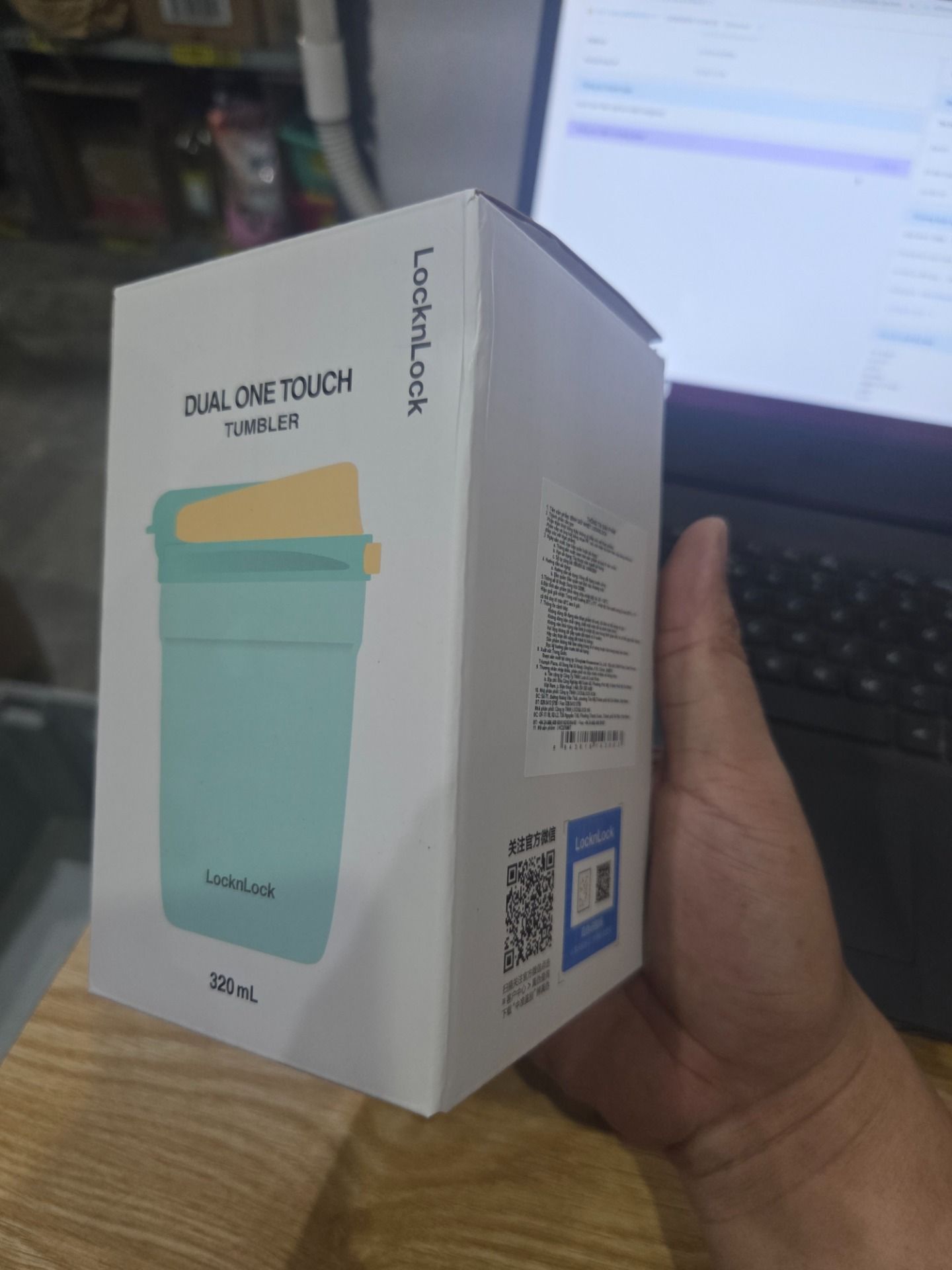 Bình giữ nhiệt LocknLock Dual One Touch Tumbler 320ml - LHC3276 - LHC3276MIT - Mint