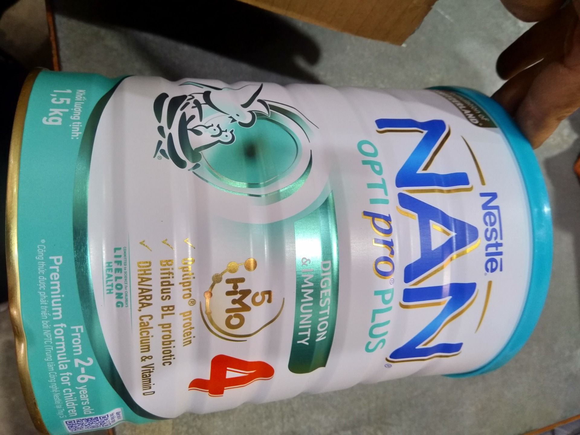 Bộ 3 lon Sữa bột NAN OPTIPRO PLUS 4 Nestle Bé 2-6 tuổi 1500g/lon Giúp tiêu hóa tốt - Tặng Bàn ủi khô   hơi nước cầm tay Gaabo