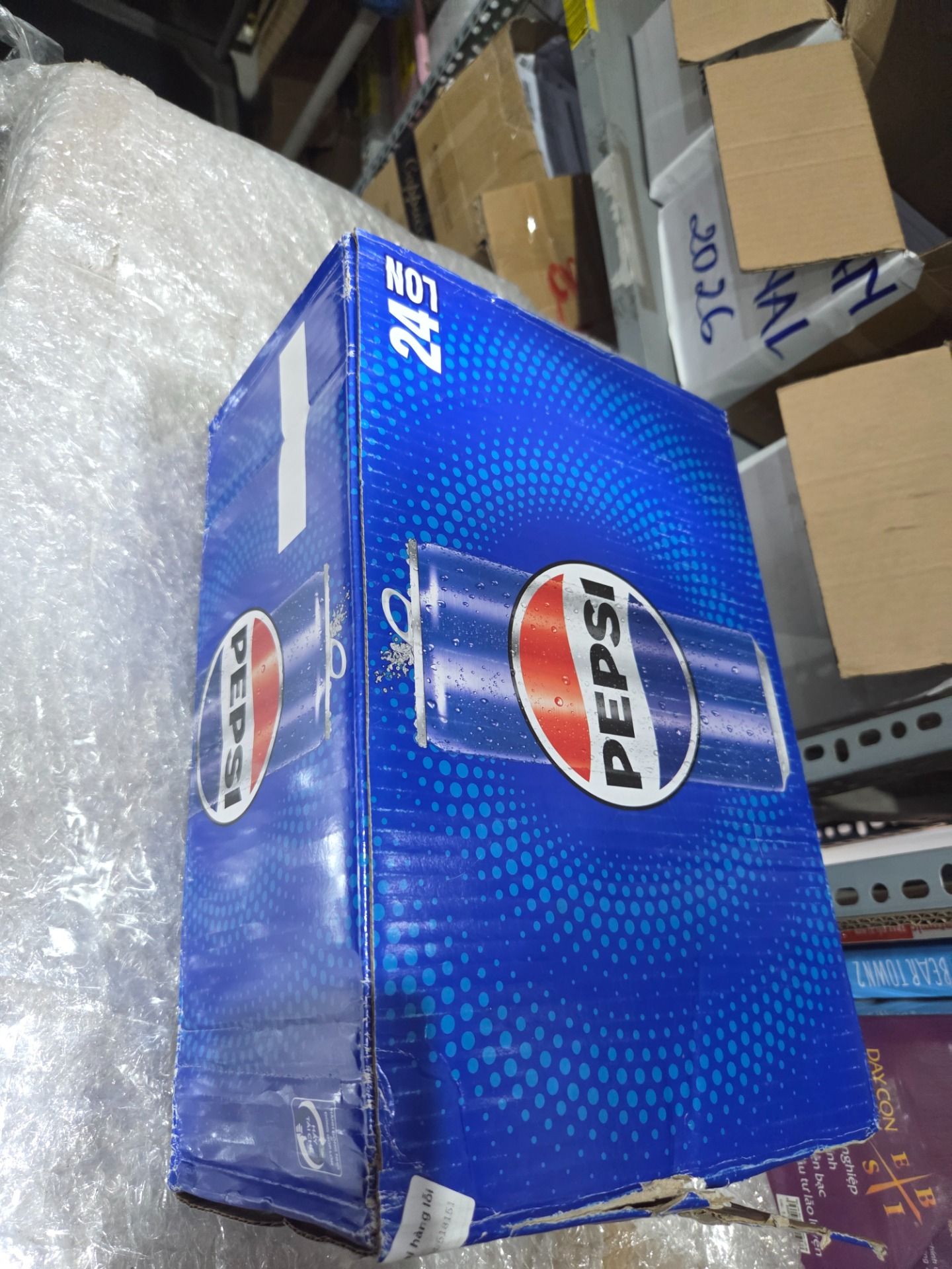Thùng 24 Lon Nước Ngọt Có Gaz Pepsi lon xanh (320ml/lon)