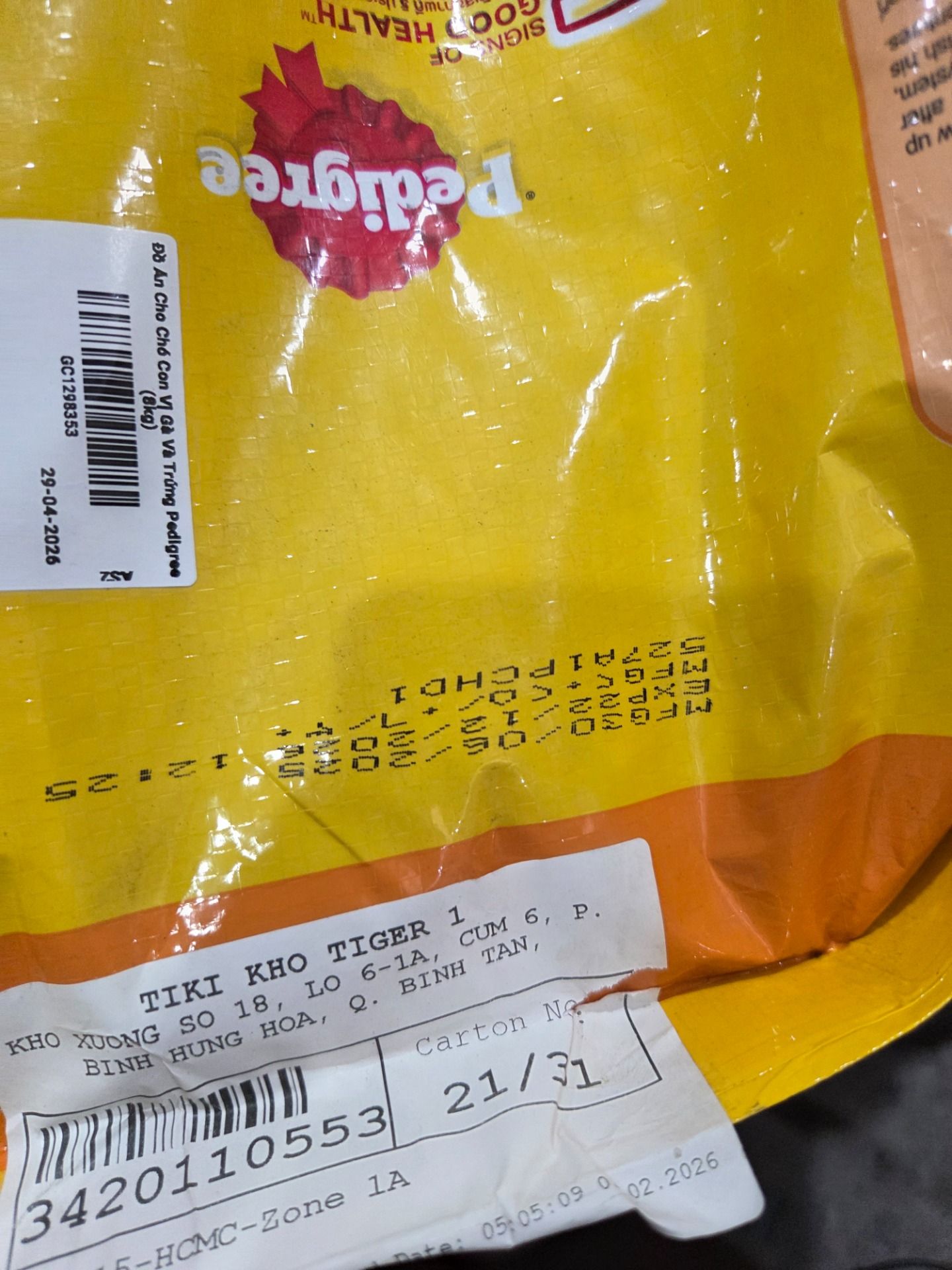 Đồ Ăn Cho Chó Con Vị Gà Và Trứng Pedigree (8kg)