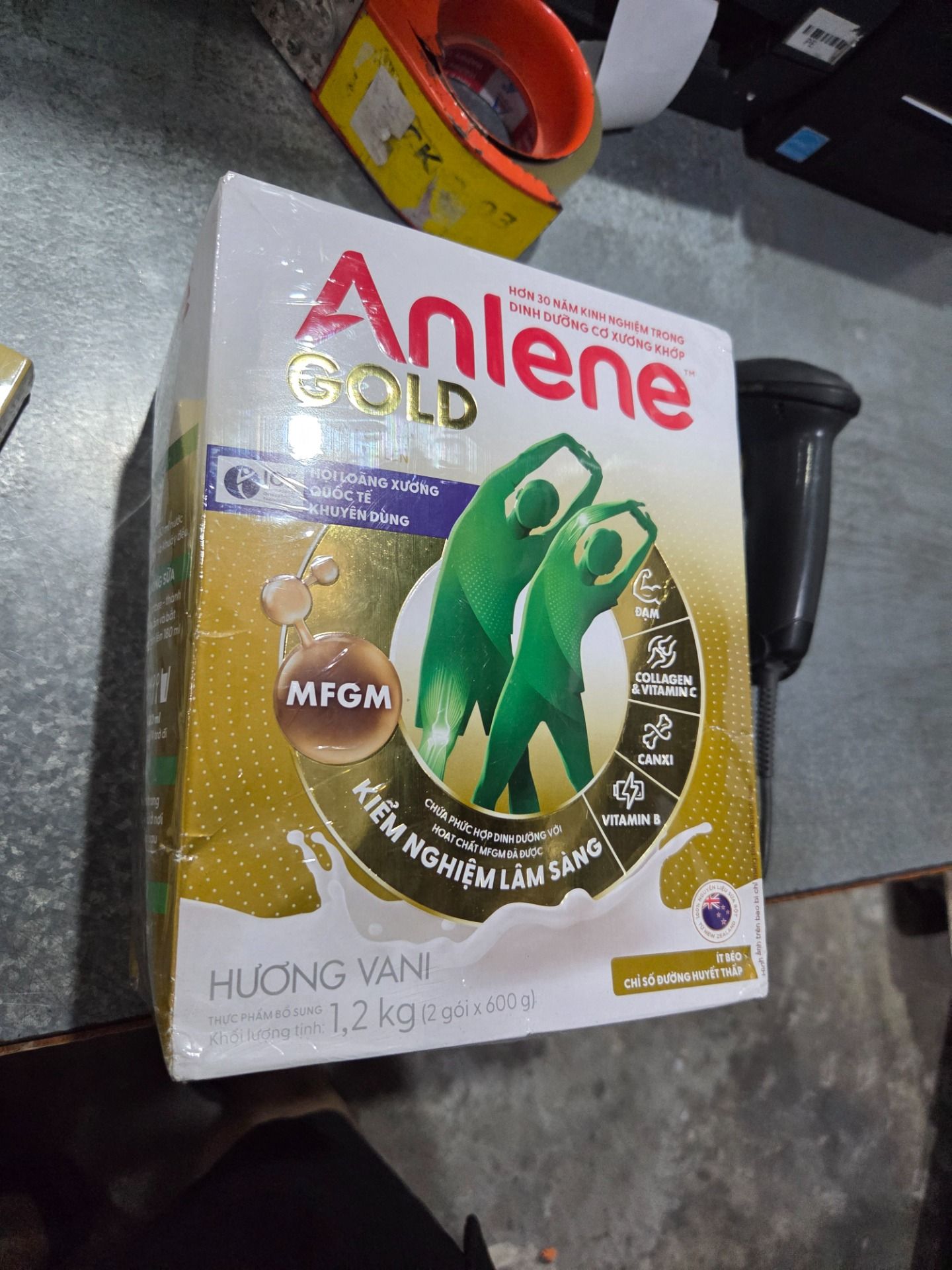 Bao bì mới - Sữa Bột Anlene Gold Hương Vanilla (Hộp giấy 1200g)